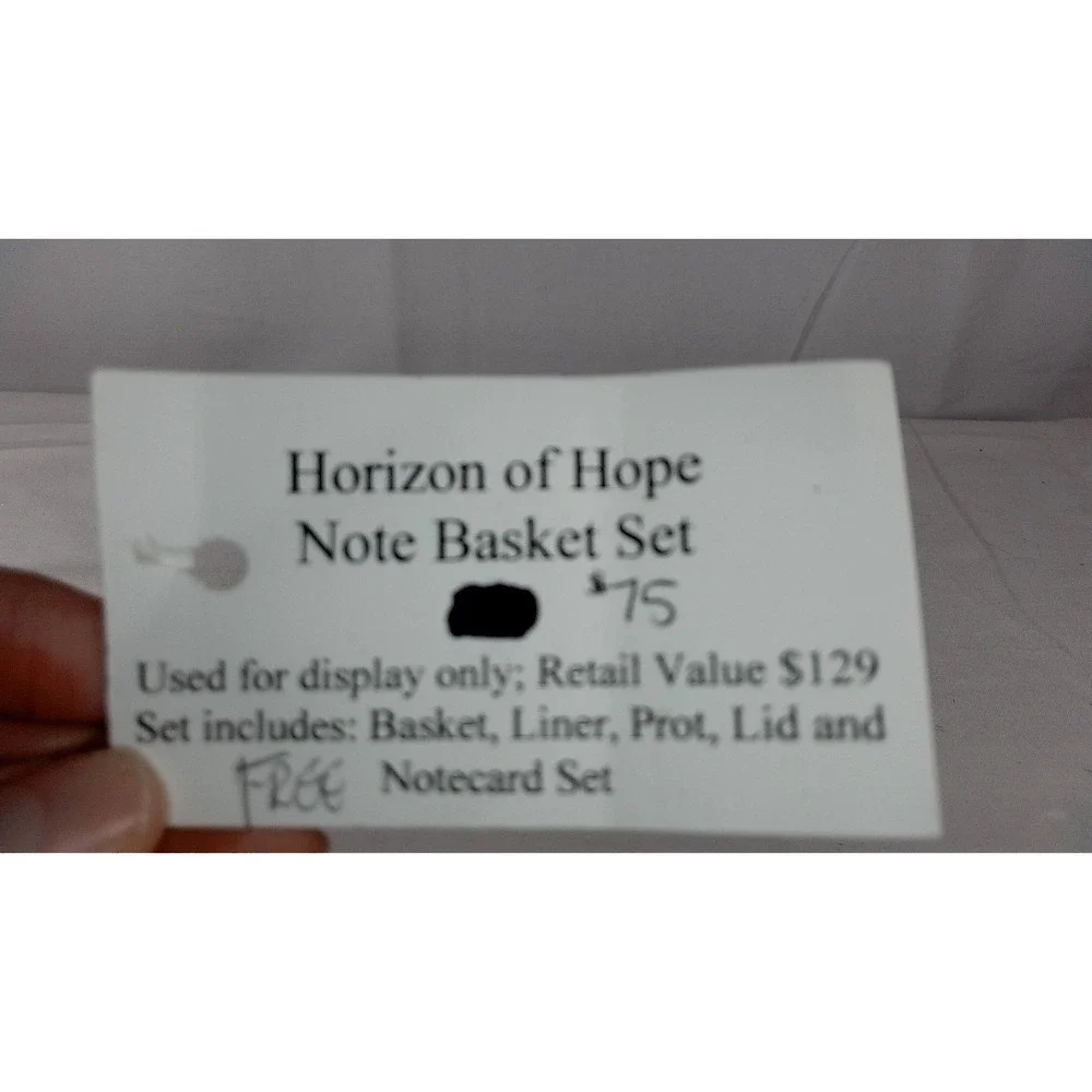 Longaberger 2009 Horizon of Hope Note Basket Set‎ w/ Liner Protector and Lid
